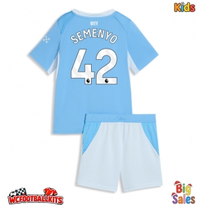 Manchester City Antoine Semenyo #42 Replica Home Stadium Kit for Kids 2026-27 Short Sleeve (+ pants)